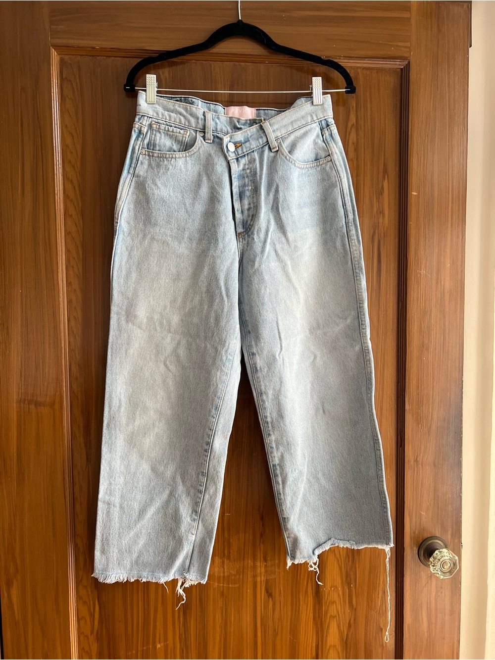REVICE Light Wash Cropped Wide-Leg Jeans Capris